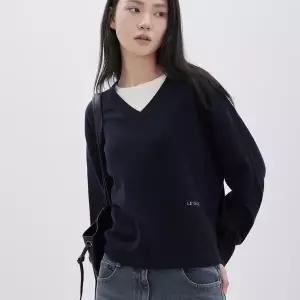 [ZOOC][주크] 레이어드 배색 브이넥 풀오버