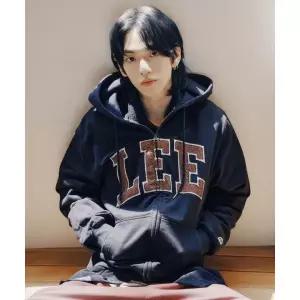 리 LEE 컬리지 로고 후드 집업 네이비 130639