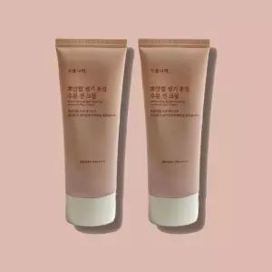 식물나라 뽀얀쌀 생기 톤업 수분 선크림 100ml 2개