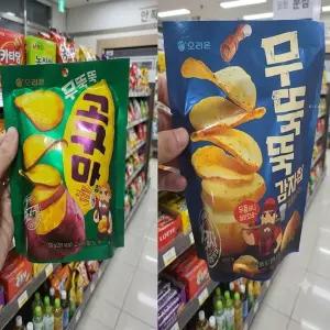 오리온 무뚝뚝감자칩 60g,+무뚝뚝 고구마칩 56g 각5개 (총10개)