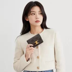 백화점배송 셀린느 트리옹프 플랩 카드 지갑 - 트리옹프 캔버스 10I582CPJ 04LU