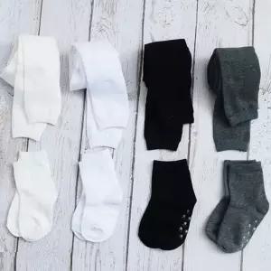 국산 유아 아동 무지 분리무발타이즈 및 양말세트어린이타이즈 유아논슬립