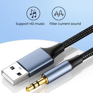 스테레오 USB A-3.5mm 잭 헤드폰 오디오 케이블 (남성-남성) Aux 라인
