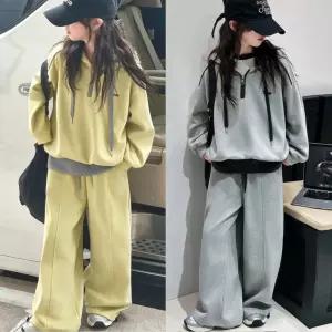 키즈목마 가을 여아 트레이닝 팬츠 투피스 주니어 스타일리시 하프집 초등생 캐주얼 후드티 상하복세트 997