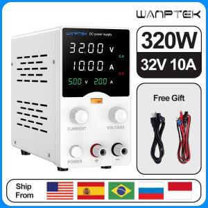Wanptek 실험실 DC 전원 공급 장치30V 10A 휴대폰 수리, 배터리 충전을 위한 USB 고속 기능이 있는 조정 가