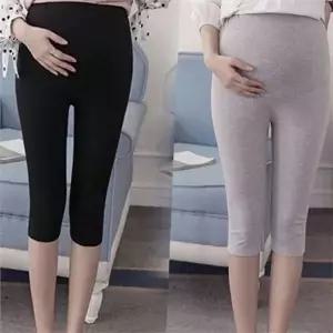 베이직 임산부 7부 바지 임부복 임부 7부 바지 고무줄 여름