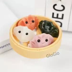 뚜껑이 있는 미니 크리스탈 만두찜기 4개 케이 웨딩 답례품 작은 파티를 위한 귀여운 장식 완벽한 선물