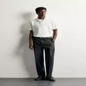 ZARA 피마 코튼 레귤러핏 폴로셔츠 - 크림 4274/301/712
