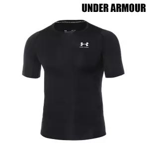 UNDER ARMOUR 히트기어 아머 컴프레션 반팔 티셔츠 블랙 1361518-001