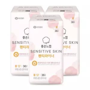 좋은느낌 센서티브스킨 팬티라이너, 롱, 36매, 3개
