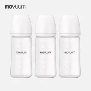 모윰 실리콘 코팅 노꼭지 유리젖병 240ml 트리플팩