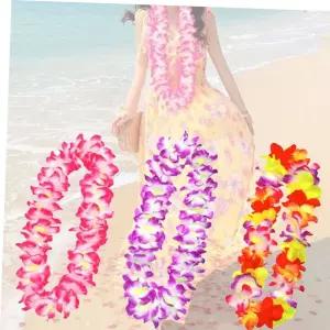 꽃다발목걸이 하와이 꽃 목걸이 조화 웰컴플라워 하와이안 훌라 플라워목걸이 3color