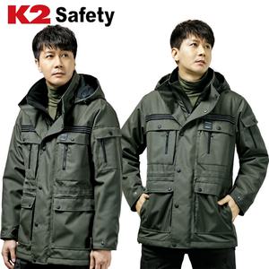 K2 세이프티 겨울 야상 후드 탈부착 패딩 점퍼 근무복 단체복 잠바 JK-F2105
