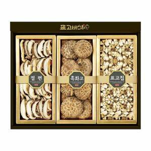 [파인밀]웰빙5호] 흑화고+절편+표고칩 표고버섯 선물세트(300g)