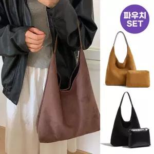 리안리 스웨이드 가방 호보백 가을 겨울 숄더백 파우치 포함 M181