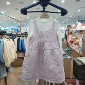 리본 퀄팅 패딩 원피스