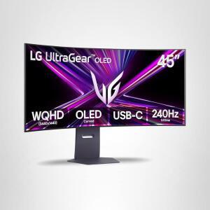 45GX900A-B 45인치 울트라기어 WQHD 3440 x 1440 OLED 커브드 게이밍 모니터, 240Hz, 0 03ms, NVIDIA G-Sync, VESA 디스플레이 HDR 트루 블랙 400, HDMI 2 1, 디스플레이포트, USB 타입-C PD 65W,
