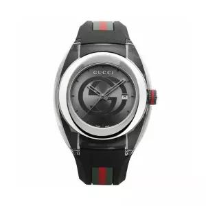 구찌 YA137116 SYNC 남성 러버 쿼츠 46mm
