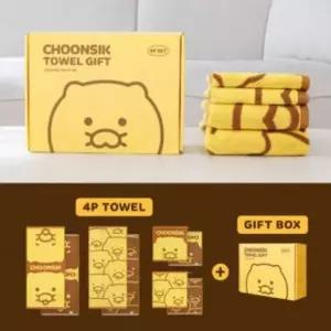 카카오프렌즈 884IQL18 춘식이 32수 기프트 타월 4P 세트