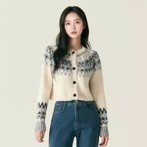 로엠 크롭 페어아일 가디건 RMCKG11RTF