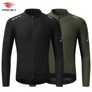 RION 남성용 사이클링 저지 자전거 의류 로드 바이크 프로 MTB 방풍 긴팔 셔츠 UPF 50 자외선 차단 봄 가을
