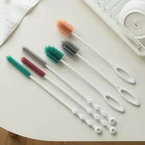 고품질 실리콘 젖병솔 세척솔 텀블러솔 물병솔 보온병 페트 카키 2종 병솔 물병청소솔 컵솔 젖병솔 WFQUAH