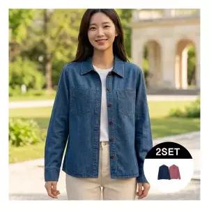 제이에비뉴 코튼 블렌디드 에센셜 데님 셔켓 2종 FM253F0214SH