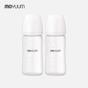 모윰 실리콘 코팅 노꼭지 유리젖병 240ml 2팩