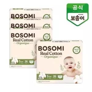 보솜이 팬티형 기저귀 리얼코튼 오가니크 특대형 26매 4팩