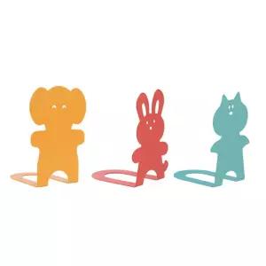 캐릭터 북엔드 동물형 코끼리 핑크 (2개 1조) 책꽂이