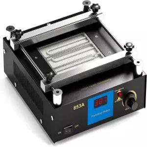 853A 납땜용 핫 플레이트 SMD BGA 리워크 스테이션용 110V 450W 가열판 50-400°C 적외선 예열 오븐 IR PCB