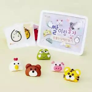 [1인용/비가열] 쌀이랑놀자 동물 반달떡 만들기 DIY키트 요리 라이스클레이 어린이요리 명절 추석 체험키트