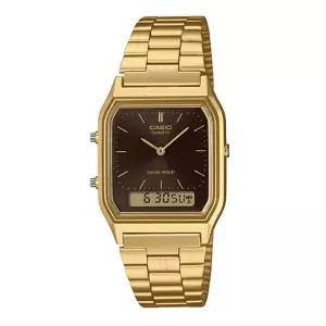 카시오 시계 AQ-230GA-5A 금장 빈티지 남성용 손목시계 남녀공용 메탈밴드 CASIO 정품