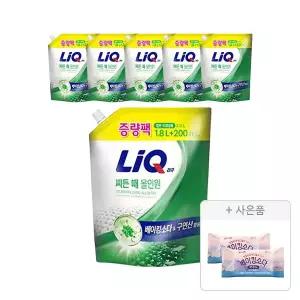 리큐 베이킹X구연산 찌든 때 올인원 1.8L+200ml, 6개+증정(엄마의선택 베이킹 세탁 비누 180g, 2개)