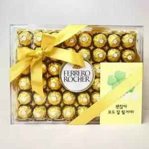 페레로로쉐 초콜릿 48개입 600g 리본포장 발렌타인데이 졸업 취업 선물 응원엽서 포함 간식 학원 생일 어린