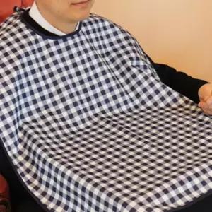 더해피 성인 찍찍이형 턱받이 위생 방수 실버 식사 앞치마 환자용