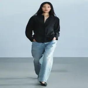 ZARA 가슴 디테일 플레인 셔츠 ZW 컬렉션 - 블랙 4786/274/800