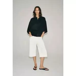 ZARA ZW 컬렉션 라미 오버사이즈 셔츠 - 블랙 4786/032/800
