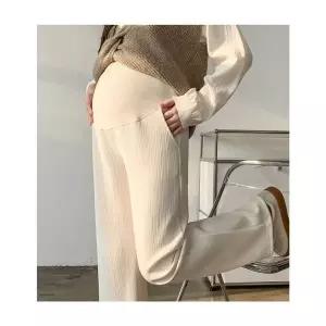임산부 와이드팬츠 밴딩팬츠 만삭 여성바지 아이보리 밴딩 슬랙스
