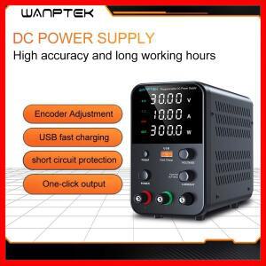 Wanptek 조정 가능한 DC 전원  장치 30V 60V 5A 10A 실험실 벤치 USB 인터페이스 고속 충전 사전 설정 전압
