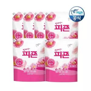 피죤 섬유유연제 핑크로즈 2.3L 리필 x 6개