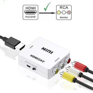 HDMI 호환 RCA AV 컨버터 AV/CVSB 비디오 박스 HD 1080P NTSC PAL 출력 지원 변환기 PC TV 프로젝터용