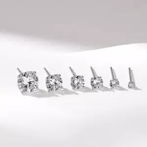 [골드팡] 14k/18k 헤이즈 4프롱 랩 다이아몬드 귀걸이