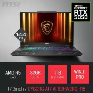 ⓒ MSI 사이보그 A17 AI B2HWEKG-R5 32GB 1TB WIN11/ 17인치 캐드 편집 포토샵 고성능 게이밍 노트북