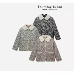 [써스데이아일랜드][Thursday Island] 덤블 카라 패턴 퀼팅 점퍼(T238MJP301W)