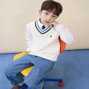 빈폴 키즈 BI6151UE10 아동 가디건 유아 클래식 케이블 니트 베스트 아이보리