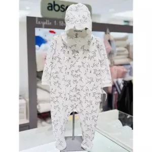 [압소바](본점)(압소바 26년FW 임신출산축하선물)리엔느 소프티우주복+모자세트(AB2671NU06)오프화이트