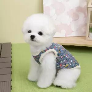 할머니조끼 보온 꽃무늬 김장 반려견 애견 따뜻한 강아지 조끼