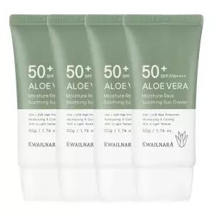 알로에 선크림 50ml 4개 SPF50+PA++++ 자외선차단 미백 주름개선 기능성