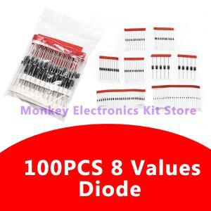100PCS 8값 다이오드 전자 부품 키트  스위칭 숏키 세트 1N4148 1N4007 1N5819 1N5399 1N5408 1N5822 FR107